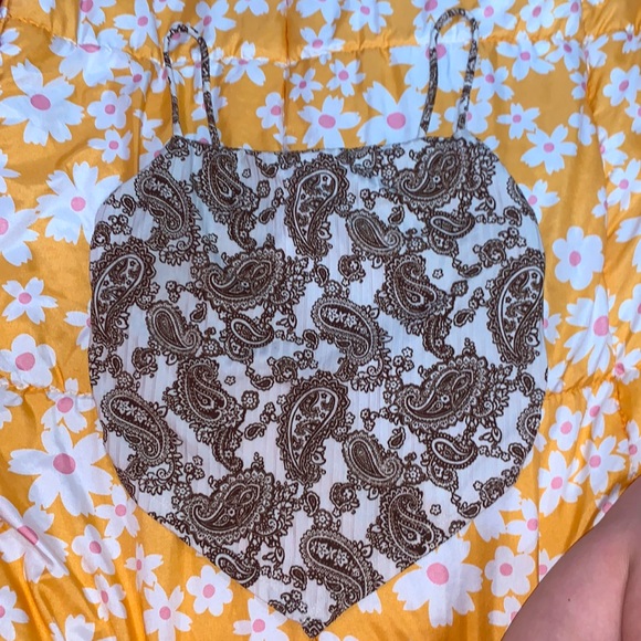 Rebellious Dreamer brand, brown and white bandana top, size medium, worn 1 time - Picture 1 of 3